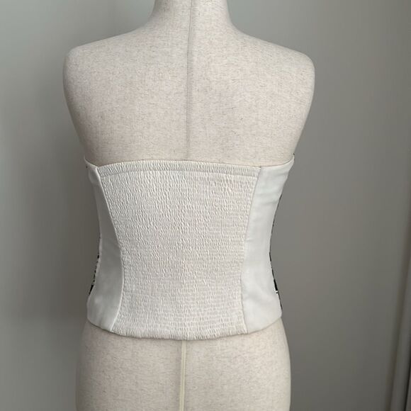 Bonnie Roseman Collection BLT Floral Embroidered Bustier Corset Black/White VTG - Picture 2 of 9